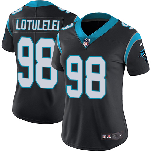 Nike Panthers #98 Star Lotulelei Black Team Color Women's Stitched NFL Vapor Untouchable Limited Jersey